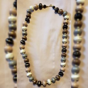 Art deco multi color bead necklace